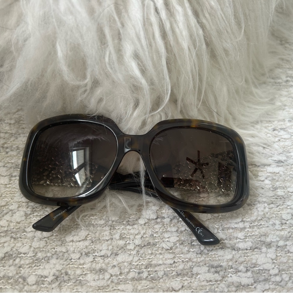 Dior Brown Sunglasses with Rectangular Design